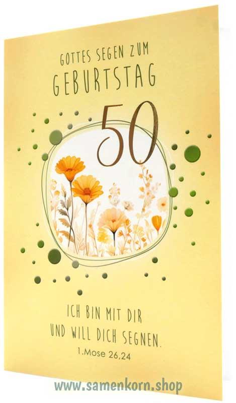 Faltkarte 50. Geburtstag / 1. Mose 26,24