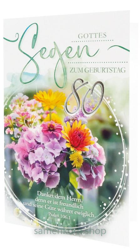 Faltkarte Geburtstag 80 Jahre / Psalm 106,1