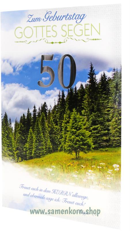 Faltkarte 50. Geburtstag / Philipper 4,4