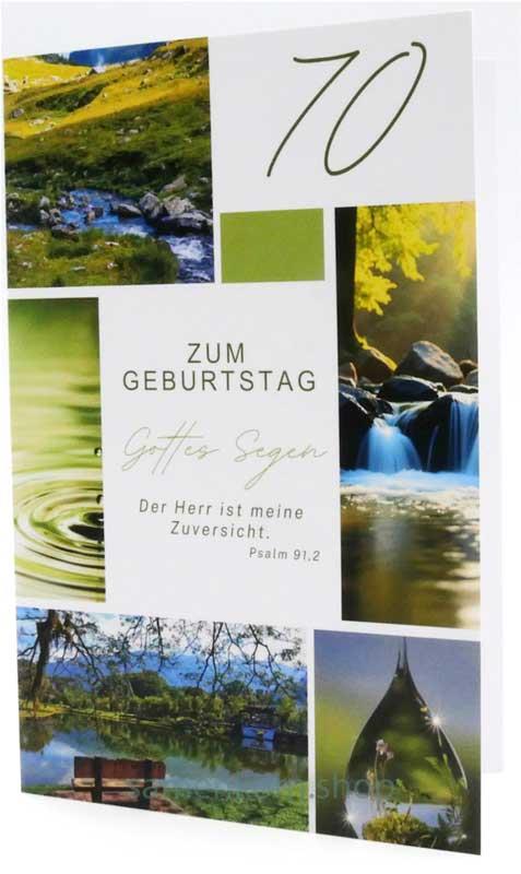 Faltkarte "Zum Geburtstag Gottes Segen 70" Ps.91,2