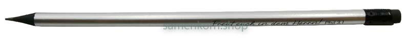 Bleistift mit Radiergummi Metallic "Freut euch...", silber