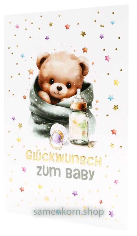 Faltkarte "Glückwunsch zum Baby" 1.Kor. 15,10
