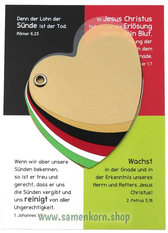 Verteilkarte zum "Wortlosen Buch" mit Herz, arabisch