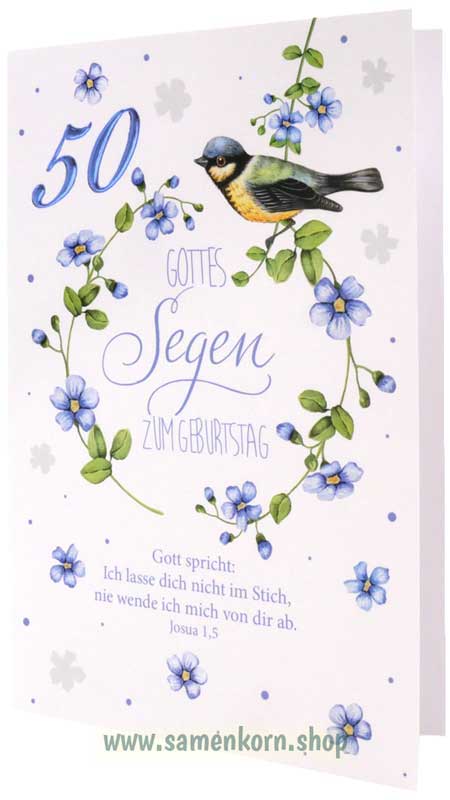 Faltkarte Geburtstag 50 Jahre / Josua 1,5