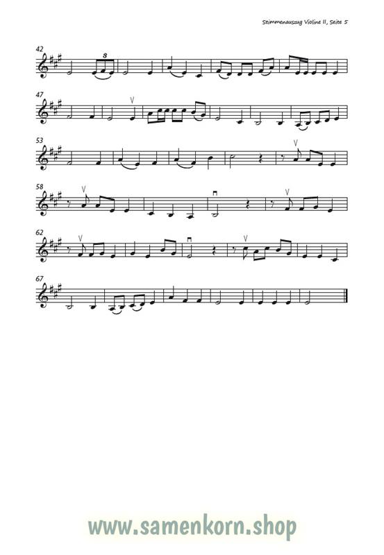 Lobt froh den Herrn / Stimmenauszüge II.Violine / Noten