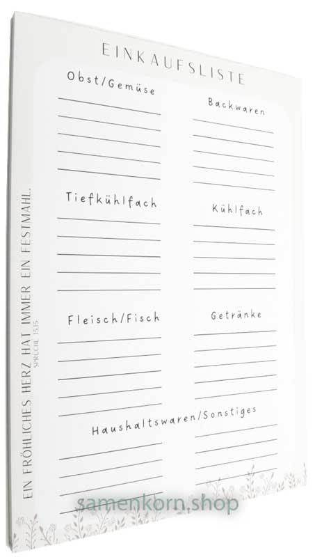 Einkaufsliste DIN A5 - Sortierung / Spr. 15,15