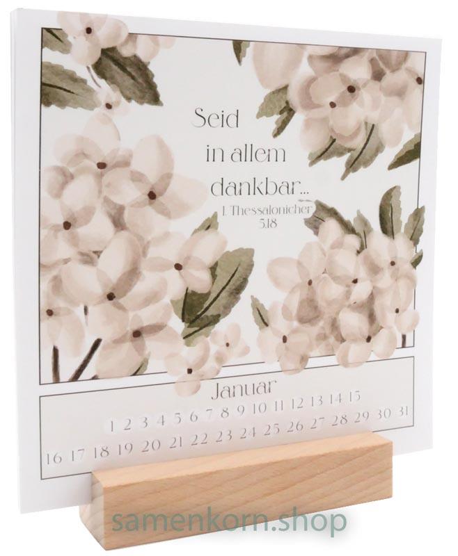 Tischkalender mit Holzaufsteller
