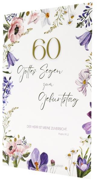 Faltkarte "Zum Geburtstag Gottes Segen 60" / Psalm 91,2