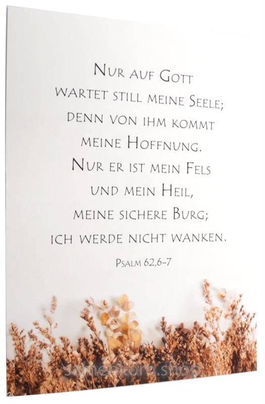 Postkarte "Nur auf Gott wartet still..." Psalm 62,6-7