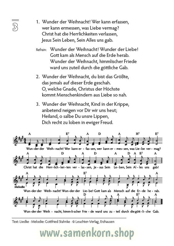 Lieder der Weihnacht / 78 Lieder / Liederheft