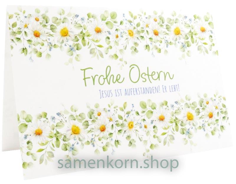 Doppelkarte "Frohe Ostern. Jesus ist auferstanden! Er lebt"
