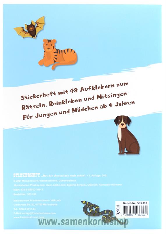 Stickerheft "Mit den Augen lass mich sehen"