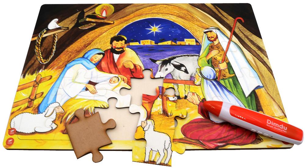 Audio-Holzpuzzle-Set / 3 Puzzle + Audiostift