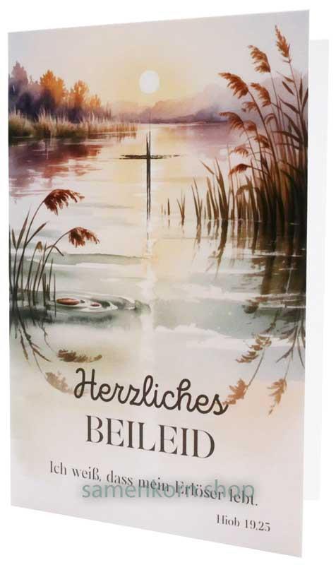 Faltkarte "Herzliches Beileid" Hiob 19,25