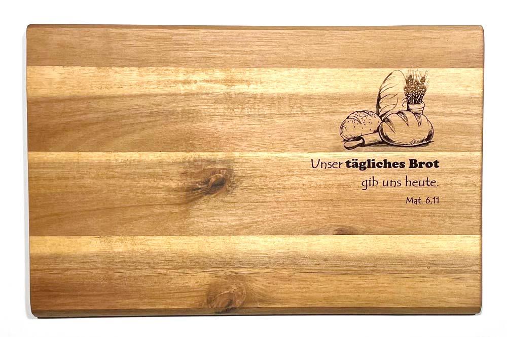 Frühstücksbrettchen "Tägliches Brot", Akazienholz