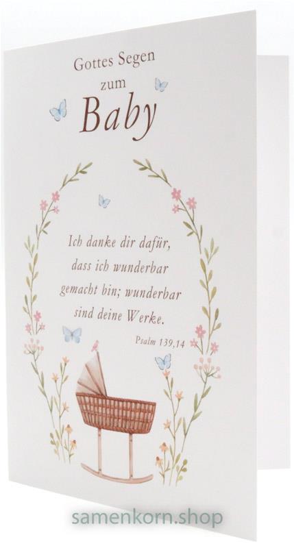 Faltkarte "Gottes Segen zum Baby" Ps. 139,14