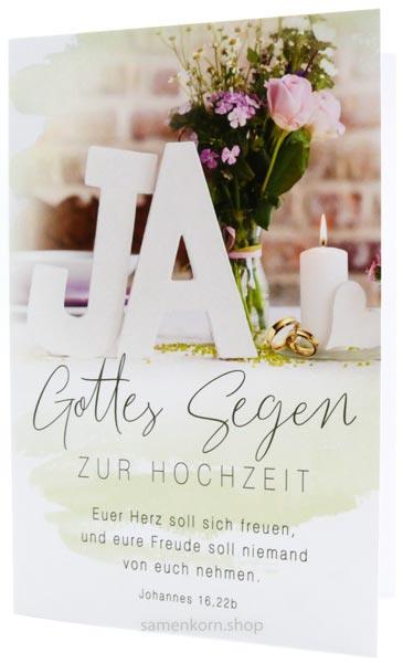 Faltkarte JA "Gottes Segen zur Hochzeit" / Joh. 16,22