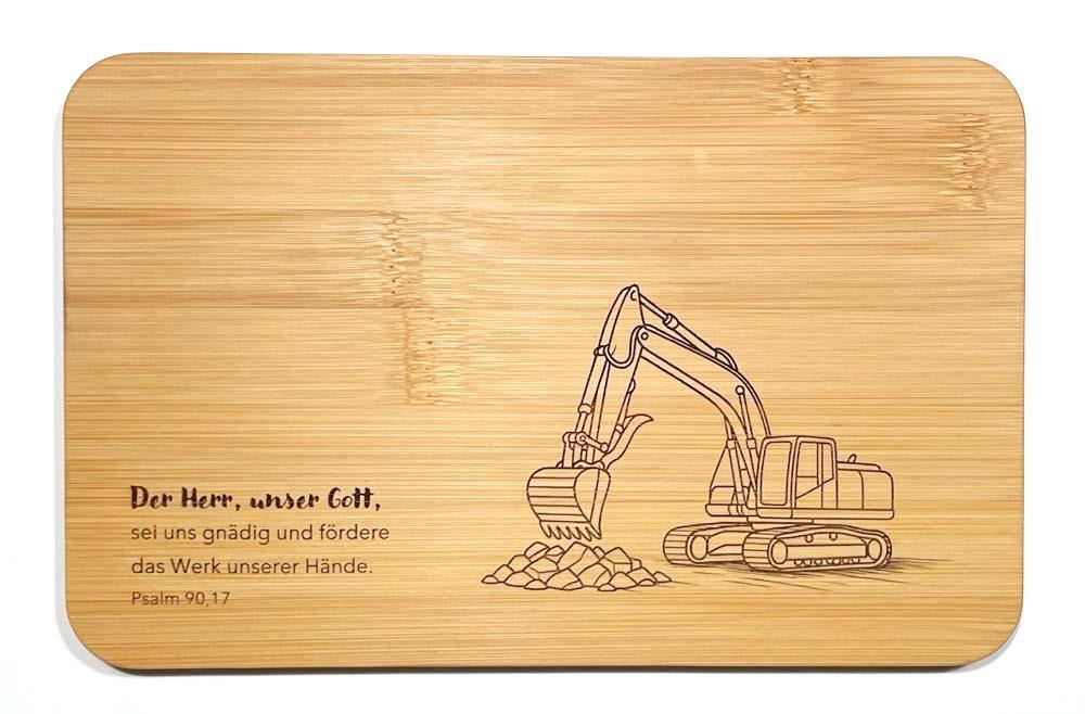 Frühstücksbrettchen "Bagger", Bambus