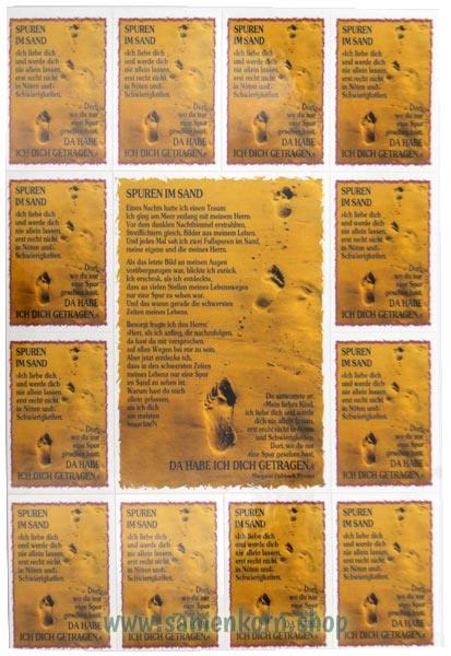 Postkarten-Aufkleber "Spuren im Sand"