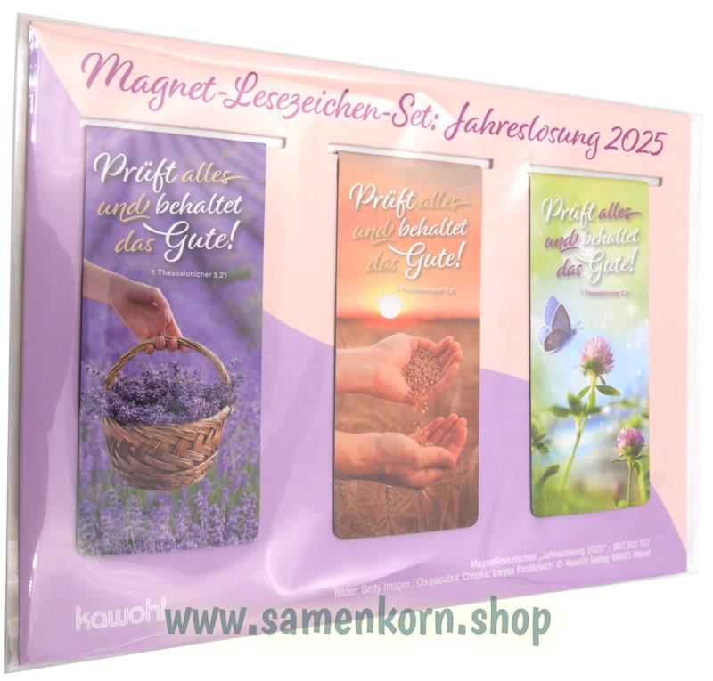 Magnetlesezeichen-Set Jahreslosung "Prüft alles und behaltet ..."