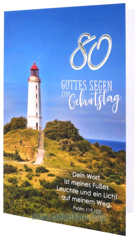 Faltkarte Geburtstag 80 Jahre / Psalm 119,105