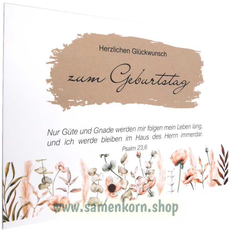 Postkarte "Herzlichen Glückwunsch zum Geburtstag" Ps. 23,6