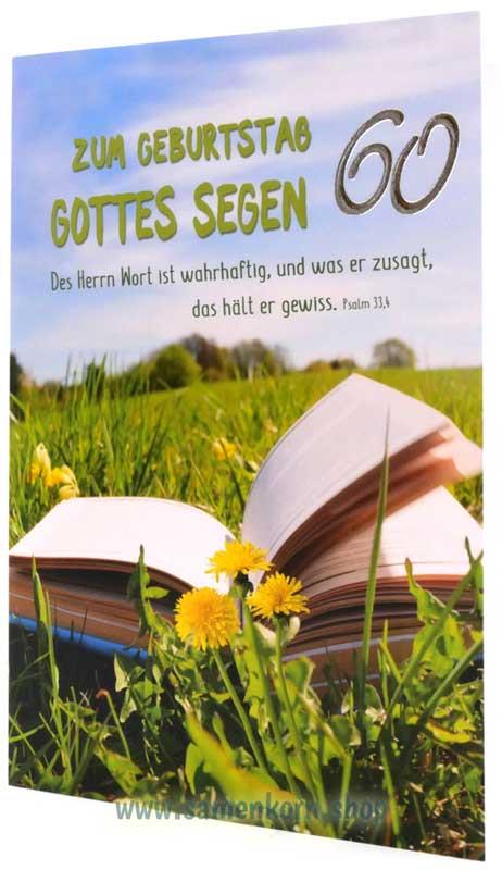 Faltkarte "Zum Geburtstag Gottes Segen 60" / Psalm 33,4