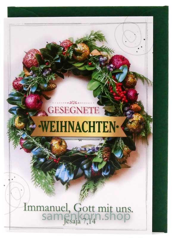 Midikärtchen "Gesegnete Weihnachten" Jes. 7,14