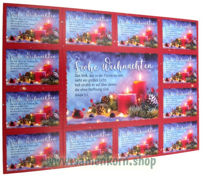 Postkarten-Aufkleber "Frohe Weihnachten" Jes. 9,1