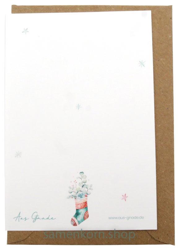 Weihnachtskarte "Gesegnete Weihnachten" - Leinenpapier