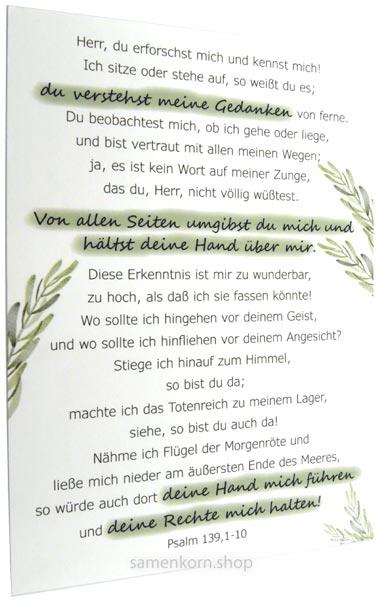 Postkarte / Psalm 139,1-10