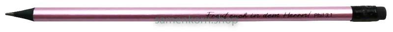Bleistift mit Radiergummi Metallic "Freut euch...", silber