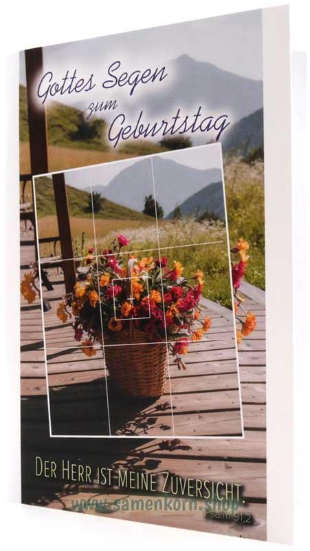 Faltkarte "Gottes Segen zum Geburtstag" / Ps. 91,2