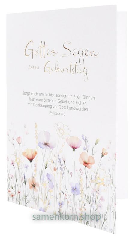 Faltkarte "Gottes Segen zum Geburtstag" / Phil. 4,6
