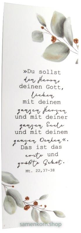 Lesezeichen "Du sollst den Herrn, deinen Gott ..." - Matt. 22,37-38